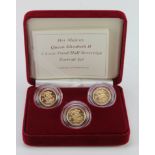 Half Sovereign three coin set "Portrait Collection" 1983, 1987 & 2004. All Proof FDC boxed with