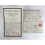 British Guiana 1881 original letter to UK relative within cover bearing 8c (stamp damaged when