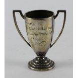 Football interest - Eddie Clamp silver hallmarked cup. "Champions Central League; Wolverhampton