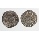 English hammered silver pennies (2): John Short Cross penny of London, moneyer Abel, 1.27g, porous