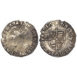 Mary silver Groat mm. pomegranate, S.2492. 1.94g. Toned GF or better, edge chipped.