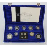 Royal Mint: The United Kingdom Millennium Silver Collection (13 coins) Crown to Penny in silver