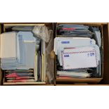 GB - two large cartons of air letters and aerogrammes. Good sorter (thousands) Buyer collects