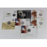 GB silver Twenty Pounds (7) all BU in the Royal Mint packaging