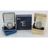 GB Royal Mint silver proof Crowns (5): 65th Anniv of the Coronation 2018 piedfort, 1980 x2, and 1981