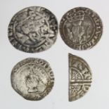 Scotland hammered silver (4): Alexander III Penny 1.08g, Fine; Berwick cut Halfpenny 0.56g, nVF;
