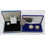 GB Silver Proof Piedforts (4) Five Pounds 2018, Two Pounds 2003, One Pound 1995 & Fifty Pence
