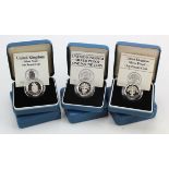 GB Royal Mint silver proof £1 coins (6): 1984 x2, 1987 x2 and 1988 x2, aFDC-FDC, cased with certs.