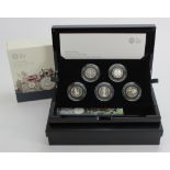 Proof set struck in silver. "British Culture set" 2019. Celebrating 50 years of the 50p. Five 50ps