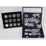 GB & World Commemorative Coins & Medals (34) comprising one UK 1oz Britannia silver £2 crown 2007