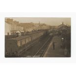 Pembray & Burry Port Station interior with train, by W H Hoare R/P   (1)