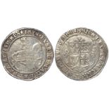 James I silver Halfcrown, Third Coinage (bird-headed harp) with ground line, mm. Lis (105) 1623-4,