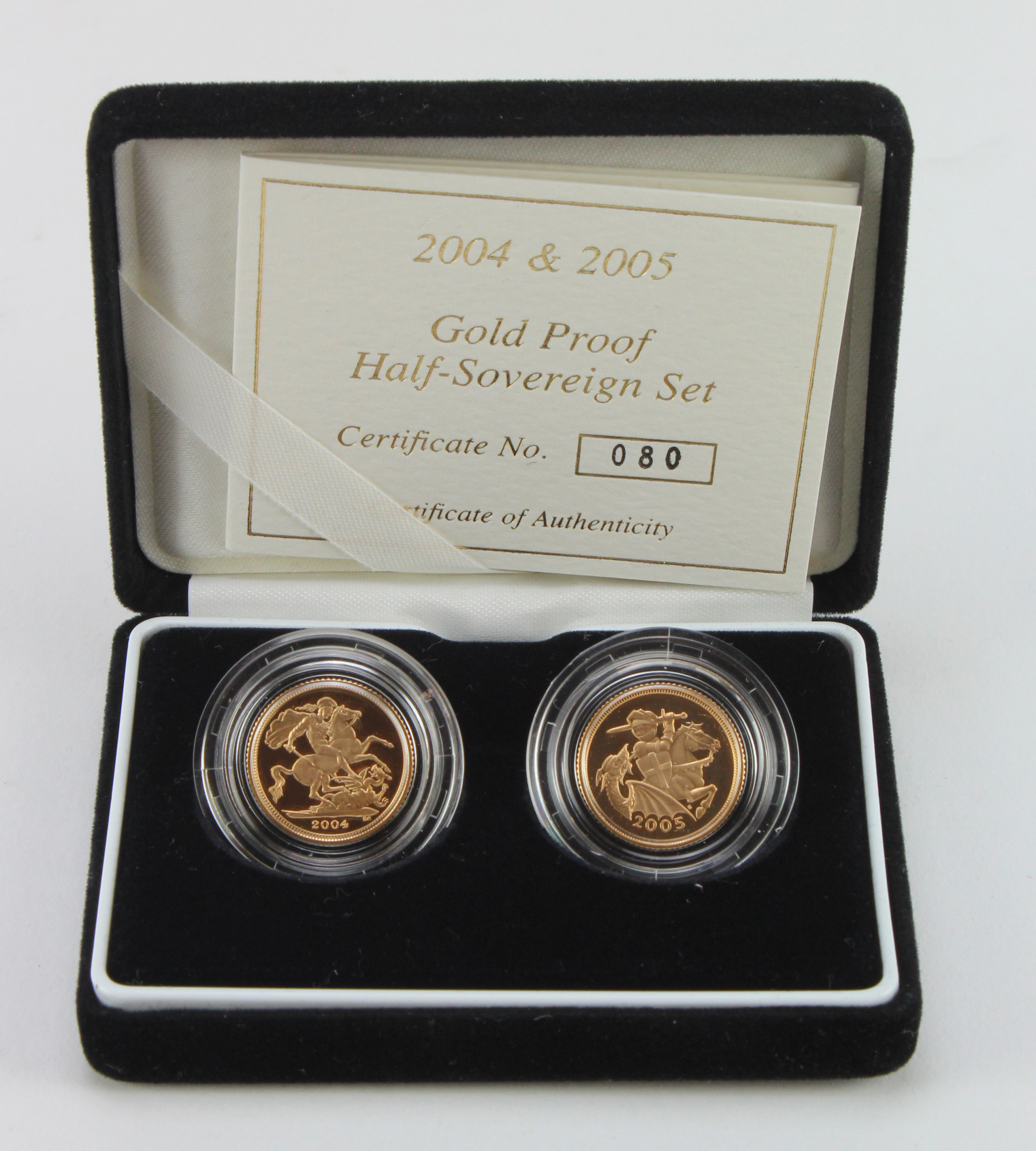 Half Sovereign two coin set 2004 & 2005. Proof FDC boxed with certificate