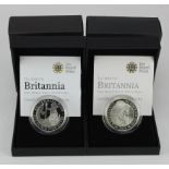 Silver Proof £2 Brtainnias (2) 2008 & 2010. aFDC/FDC both boxed as issued