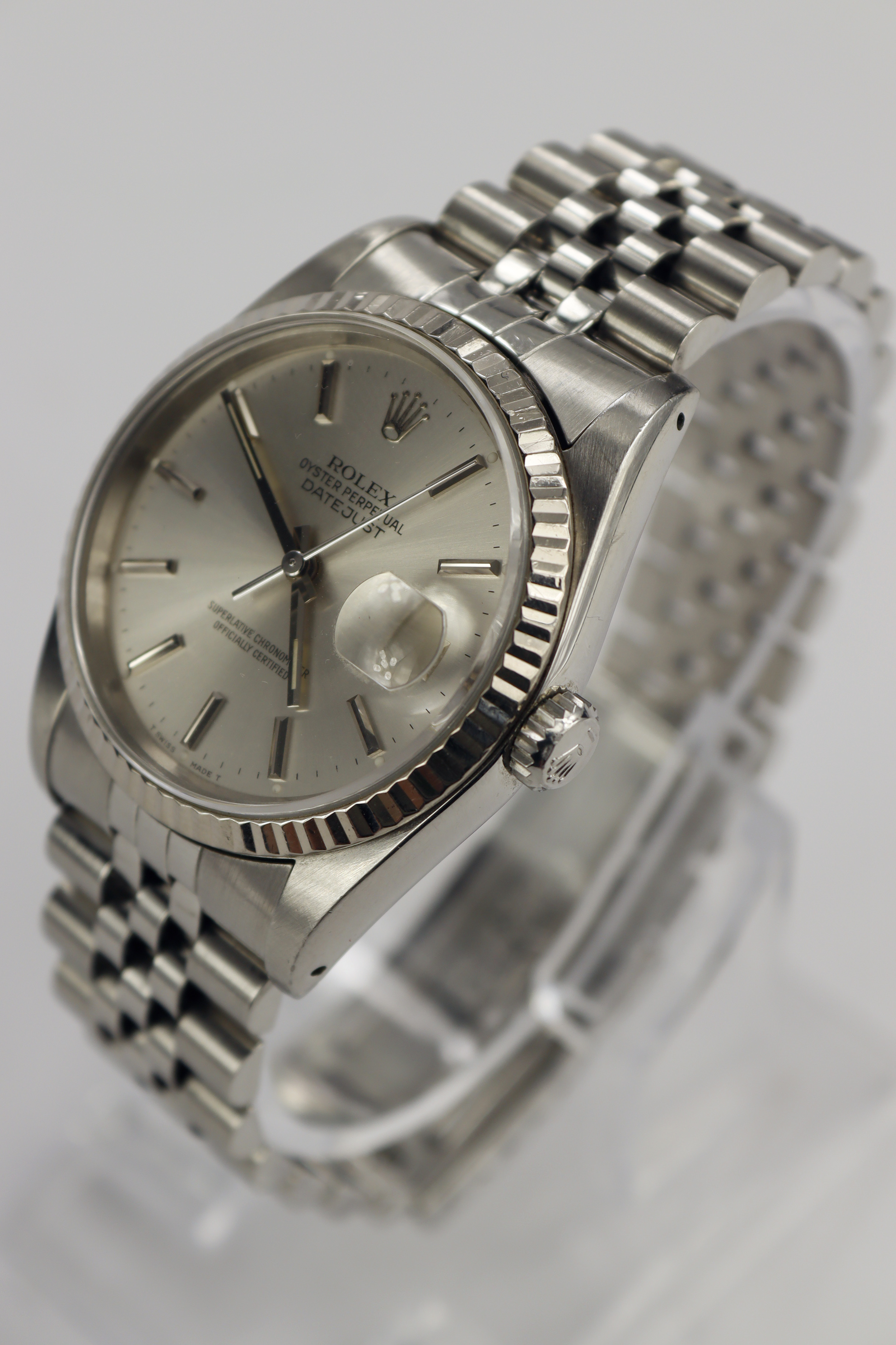 Gents Stainless steel cased Rolex Oyster Datejust wristwatch. Ref 16234. Circa 1990/91. On a - Image 3 of 3