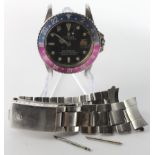 Gents Stainless steel cased Rolex GMT - Master, circa 1968, with "Pepsi" dial. Ref 1675. Working