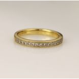 18ct yellow gold diamond eternity ring, set with eighteen round brilliant cuts total weight approx