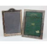 Two picture frames, one hallmarked 'W.C, London 1910', largest 17.5cm x 23.5cm (sold as seen)