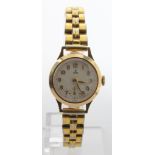 Ladies 9ct cased Tudor Royal (Rolex) wristwatch, hallmarked Edinburgh 1965. Watch working when