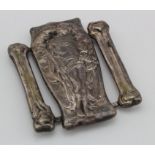 Art Nouveau white metal Eros (marked "Eros") three part belt buckle. Looks Art Nouveau period .