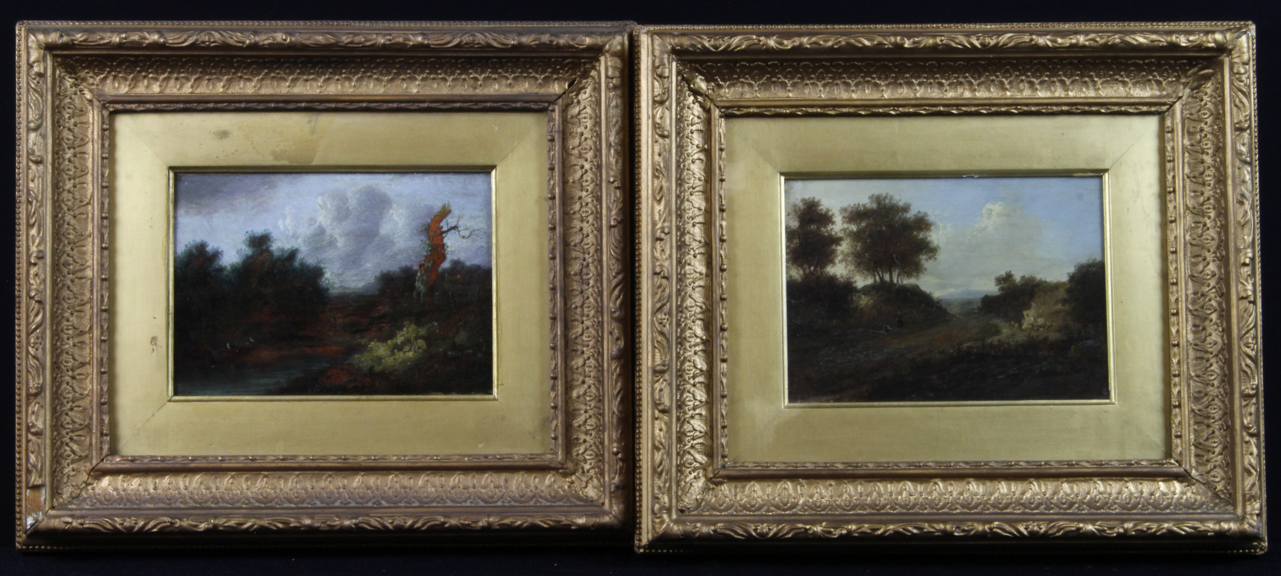 Morris (Senior), Charles (British, 1828-1870). Pair of oils on panel depicting rural landscapes with