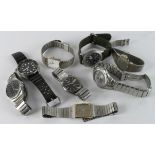 Eight gents Seiko quartz wristwatches. All untested