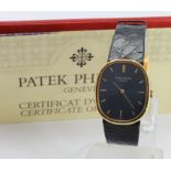 Gents 18ct cased Patek Philippe "Golden Ellipse" manual wind wristwatch Ref 3848. Purchased 1980. On