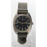 Military issue stainless steel cased Hamilton wristwatch. Engraved on the back "523-8290 , W10-