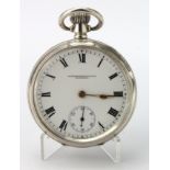 Gents silver cased open face pocket watch by "Schierwater & Lloyd, Liverpool". Hallmarked Birmingham