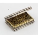 Silver vinaigrette, hallmarked Birmingham 1820 by Joseph Willmore. Rectangular form with original