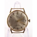 9ct cased gents Renis automatic wristwatch, hallmarked 1967. Working when catalogued