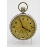 Gents military issue pocket watch, marked on the back "^GS/TP S015752". Approx 52mm dia Working when