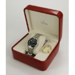 Gents mid-size Omega seamaster quartz wristwatch. Purchased 2007. Complete with box, paperwork , tag