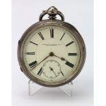 Gents silver cased open face pocket watch by Abraham Goldman & Co. Manchester. Hallmarked Birmingham