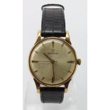 Gents 9ct cased manual wind Rodania wristwatch, hallmarked Edinburgh 1964.On a later leather