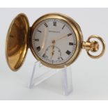 Gents gold plated full hunter pocket watch by Henderson's in the Dennison "Star" case. The white