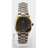 Ladies Omega Seamaster Polaris Titane quartz watch, with 18ct yellow gold inlay, circa 1980s, grey