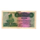 Syria 1 Livre dated 1st September 1939, without overprint, serial J/AD 057,181 (TBB B301a,