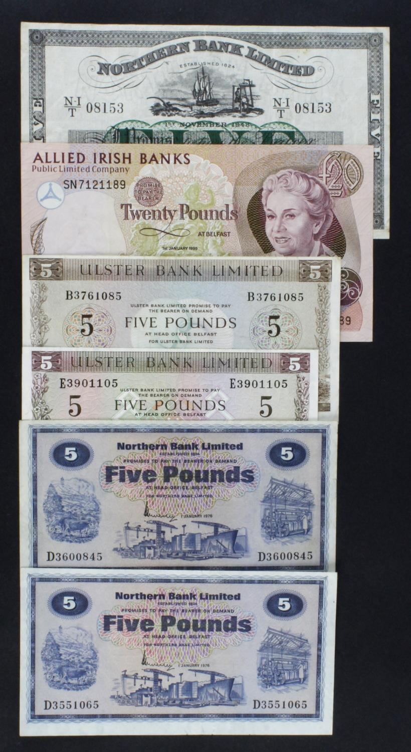 Northern Ireland (6), Northern Bank Limited 5 Pounds dated 1st November 1943, signed W.F. Scott,