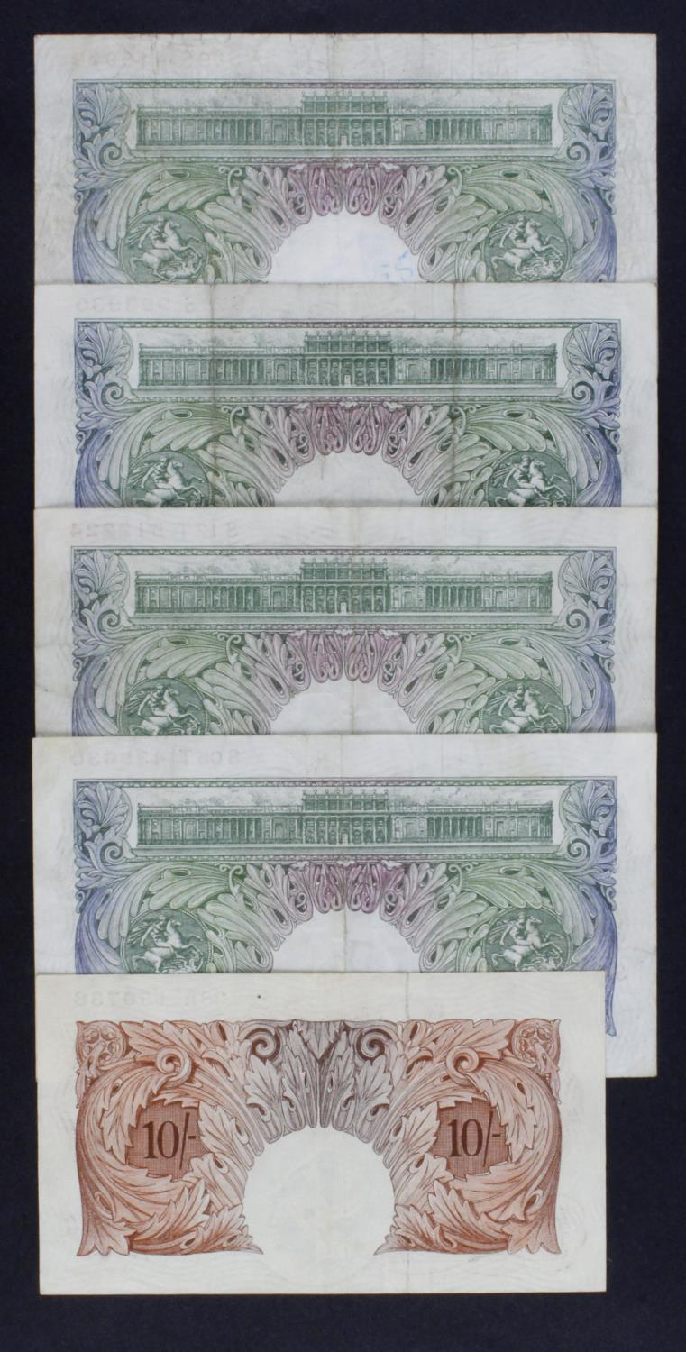 O'Brien (5), a group of REPLACEMENT notes, 10 Shillings issued 1955 serial 38A 150738 (B272, - Image 2 of 2