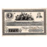 Bankers Specimen, 5 Pounds no signature or date and without serial number circa 1820's, a Perkins,