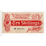 Bradbury 10 Shillings (T9, Pick346) issued 1914, Royal Cypher watermark, serial A/20 889905, No.