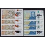 Cleland (8), 10 Pounds (4) issued 2015, polymer issue, a consecutively numbered run of 4 notes,