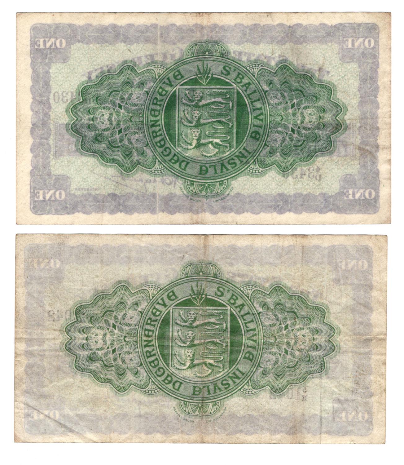 Guernsey (2), a pair of early dates, 1 Pound dated 1st August 1945, scarce first date of issue, - Image 2 of 2