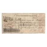 Gainsborough Bank 1 Guinea dated 1802, No. 3031 for Wm Hornby & Joseph Esdaile (Outing 811a)