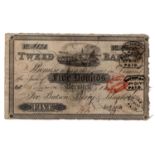 Tweed Bank, Berwick on Tweed 5 Pounds dated 1839, serial No. 1820 for Batson, Berry & Langhorn (