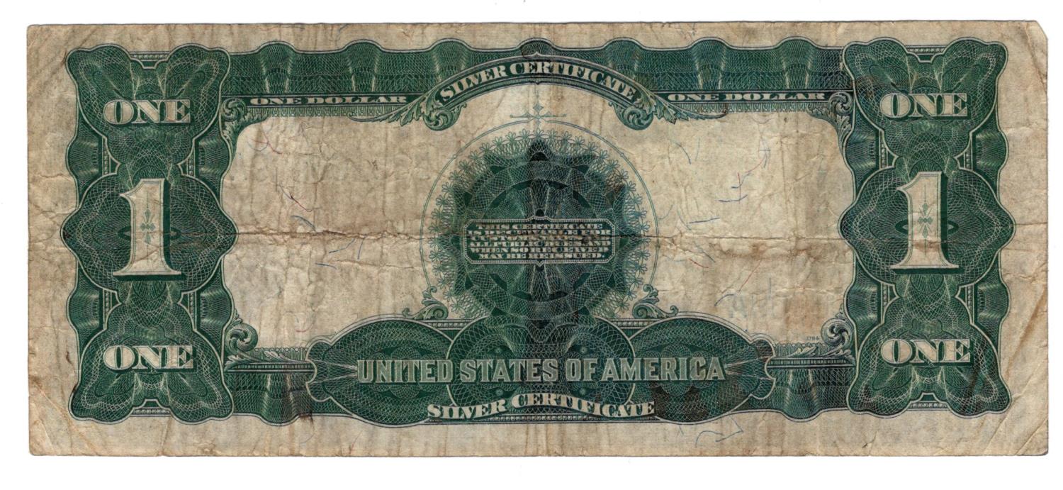 United States of America 1 Dollar Silver Certificate dated 1899, signed Speelman & White, large - Image 2 of 2