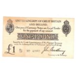 Bradbury 1 Pound (T11.2) issued 23rd October 1914, FIRST SERIES 'A' prefix, serial A1/17 42662 (