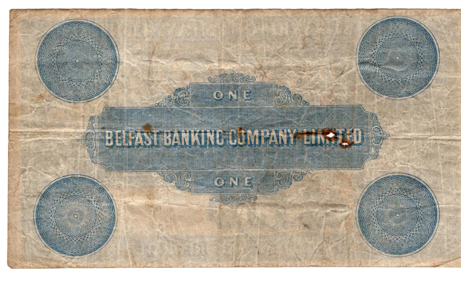 Northern Ireland, Belfast Banking Company Limited 1 Pound dated 5th February 1915, handsigned, - Image 2 of 2