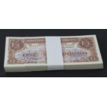 British Armed Forces 1 Pound 3rd series (100), a full bundle of 100 consecutively numbered notes,